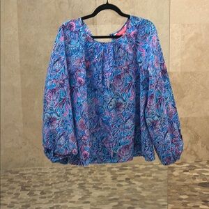 Floral Blue Women's Top